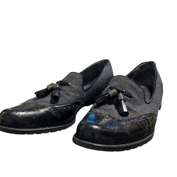 Stuart Weitzman Two-Tone Leather and Suede Tassel Wing-Tip Loafers Men’s Size 10 main image 7